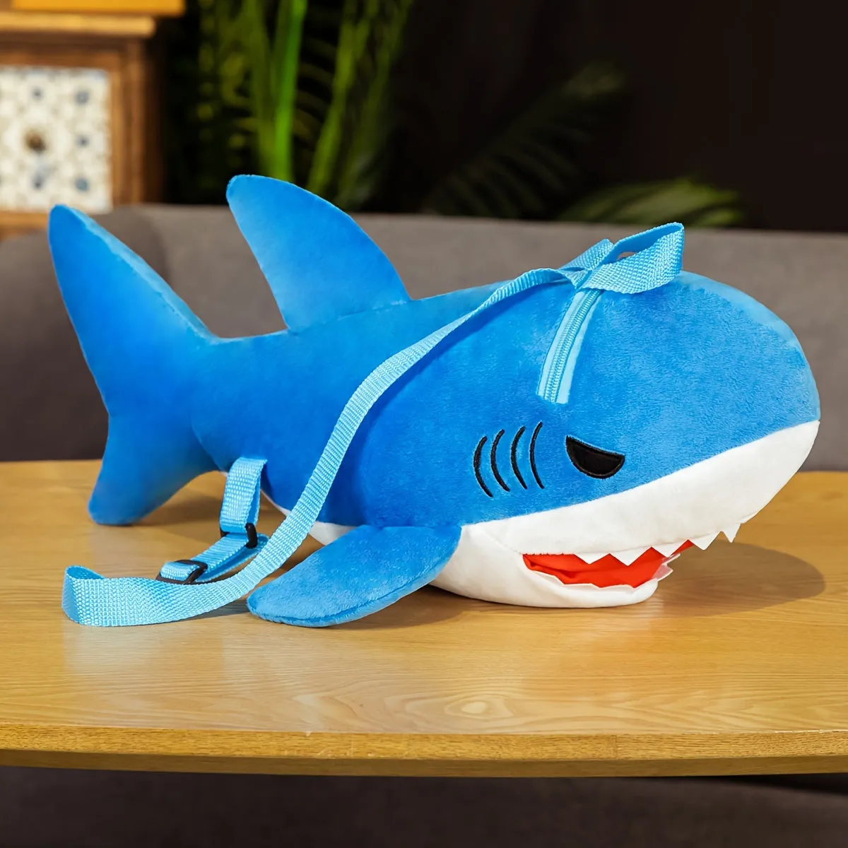 Scuba Diving Cute Creative Two-color Shark Plush Backpack