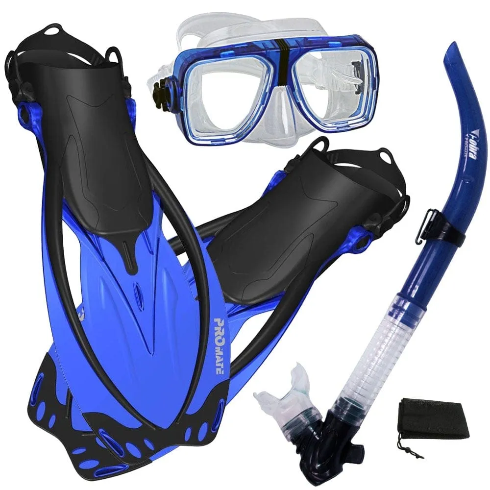 Snorkeling Set Scuba Dive Snorkel Mask Fins Gear - SCS0014