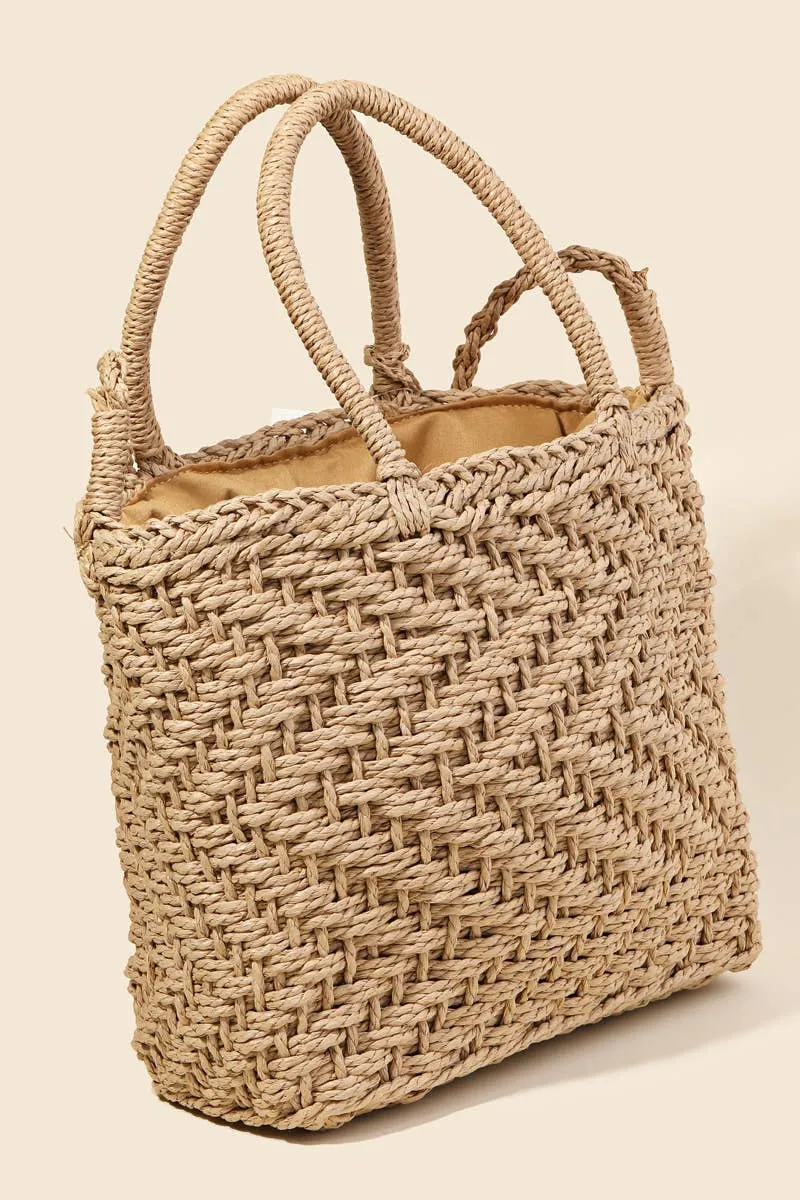 Square Straw Tote