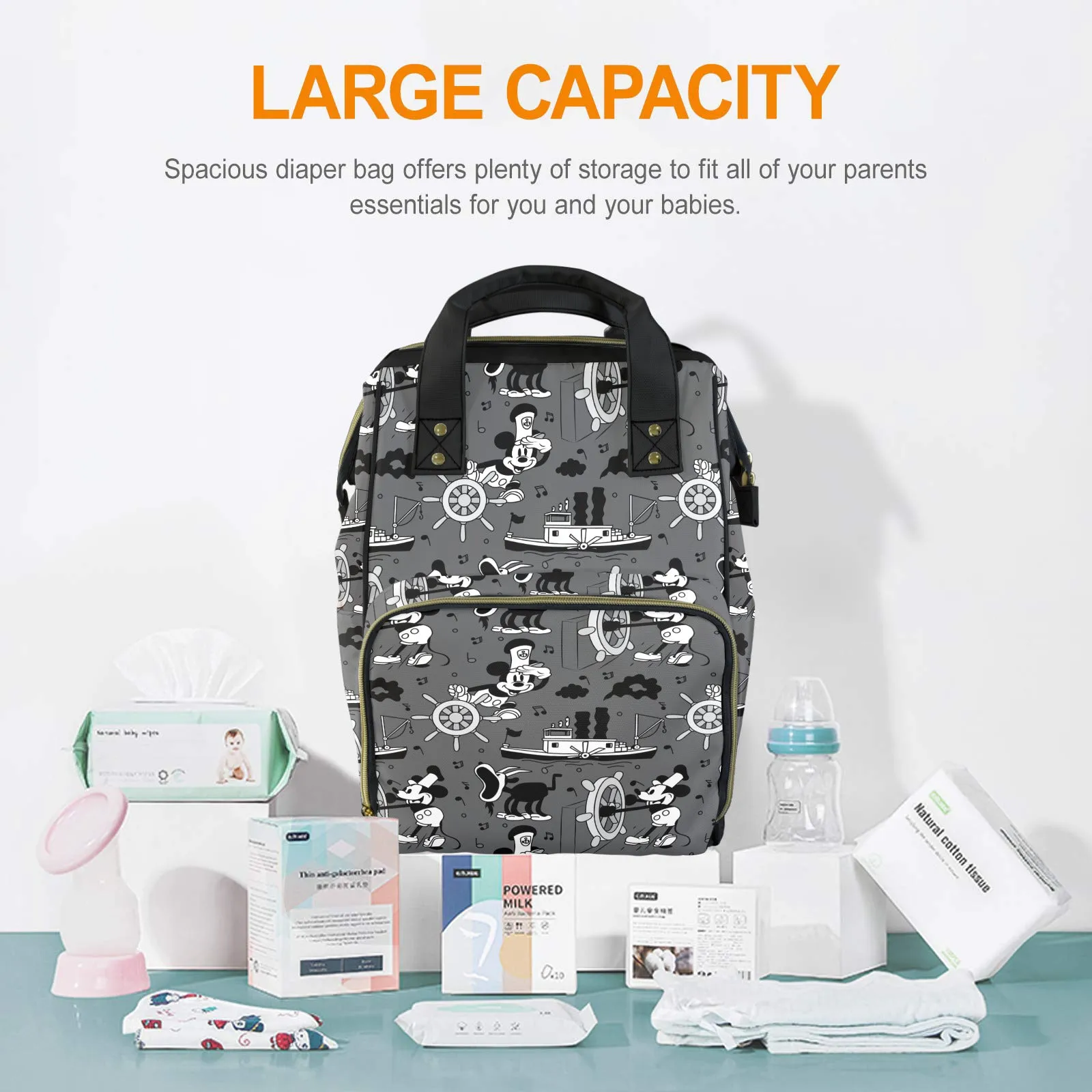 Steamboat Mickey Multi-Function Diaper Bag