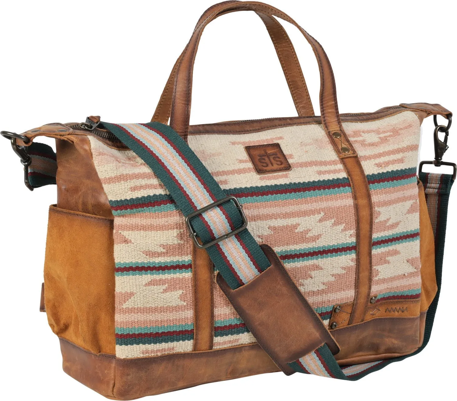 STS Ranchwear Womens Palomino Multi-Light Pink Serape Leather Diaper Bag