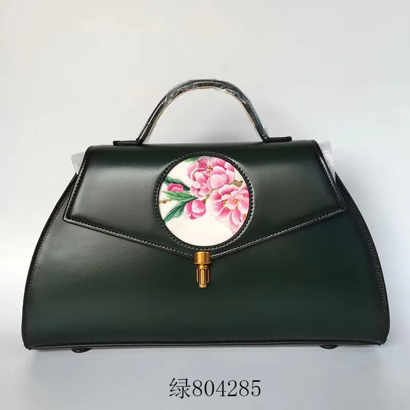 Su hand embroidery cowhide bag retro ethnic Chinese style handbag sholderbag