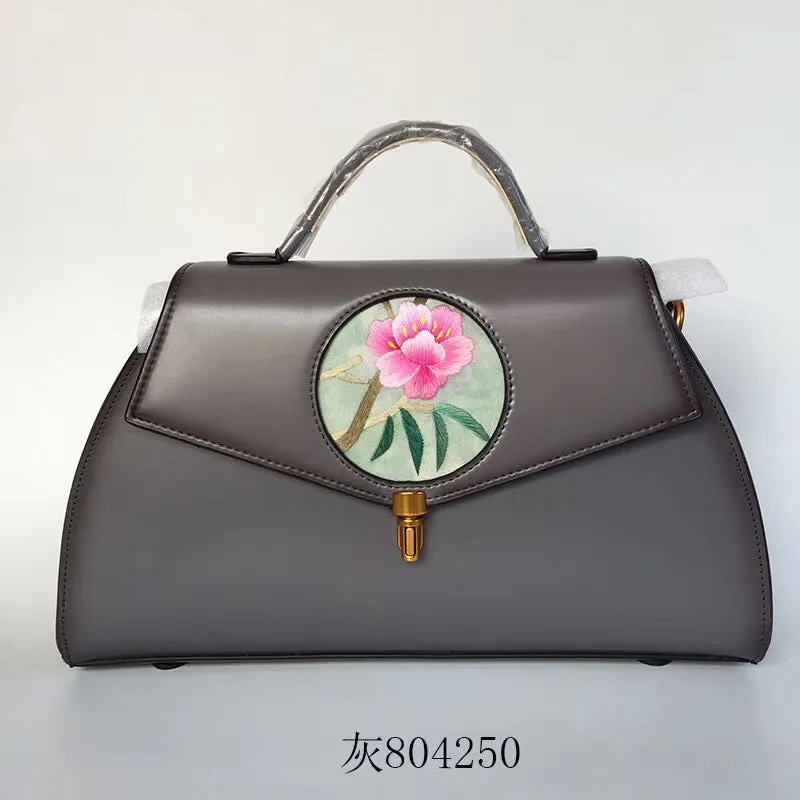 Su hand embroidery cowhide bag retro ethnic Chinese style handbag sholderbag