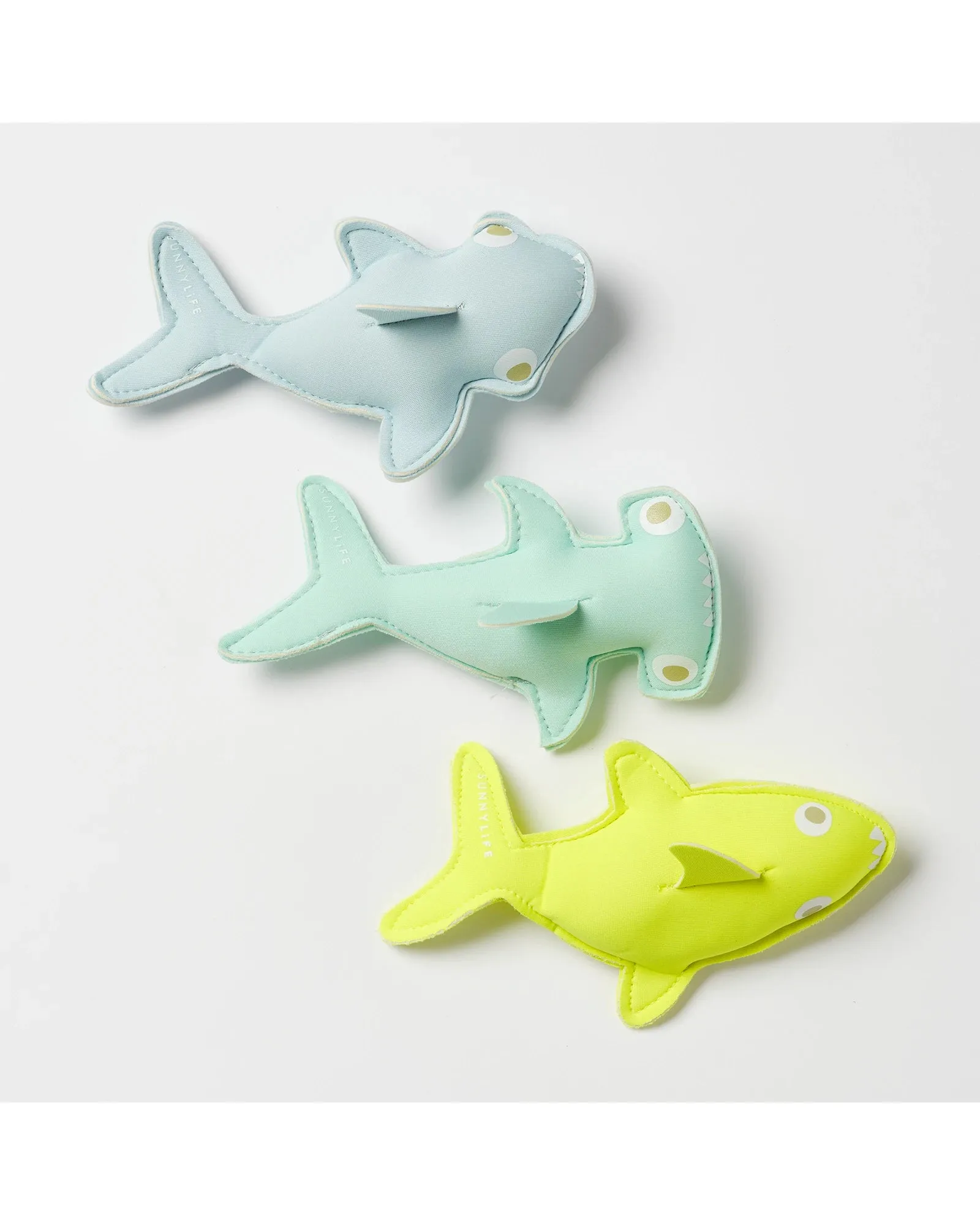 Sunnylife Salty the Shark Dive Buddies Aqua Neon Yellow Set of 3