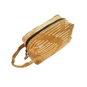 Tribal Cloth Mushroom - Mustard Line Wave Travel Pouch