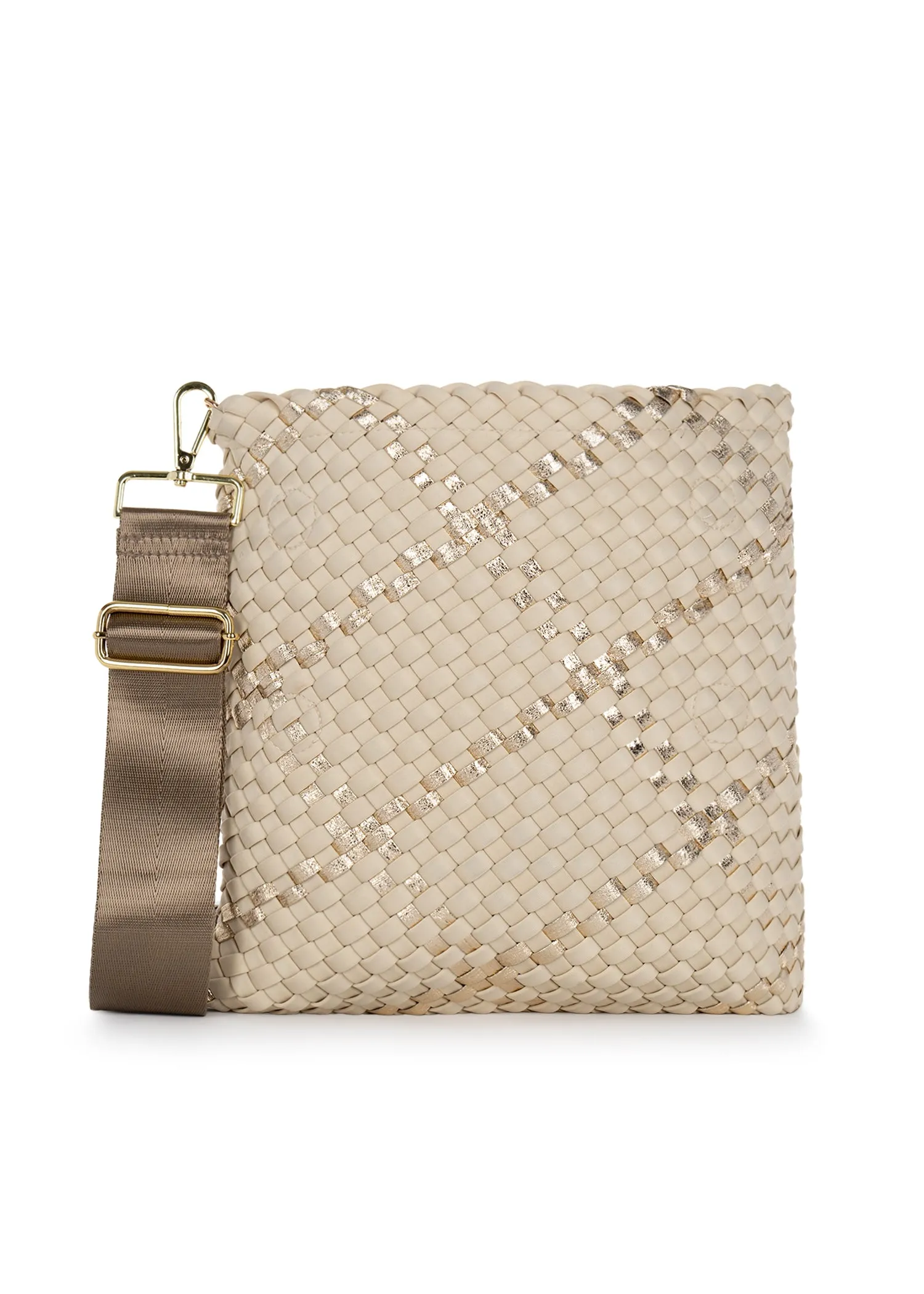 Val Buff Convertible Woven Crossbody