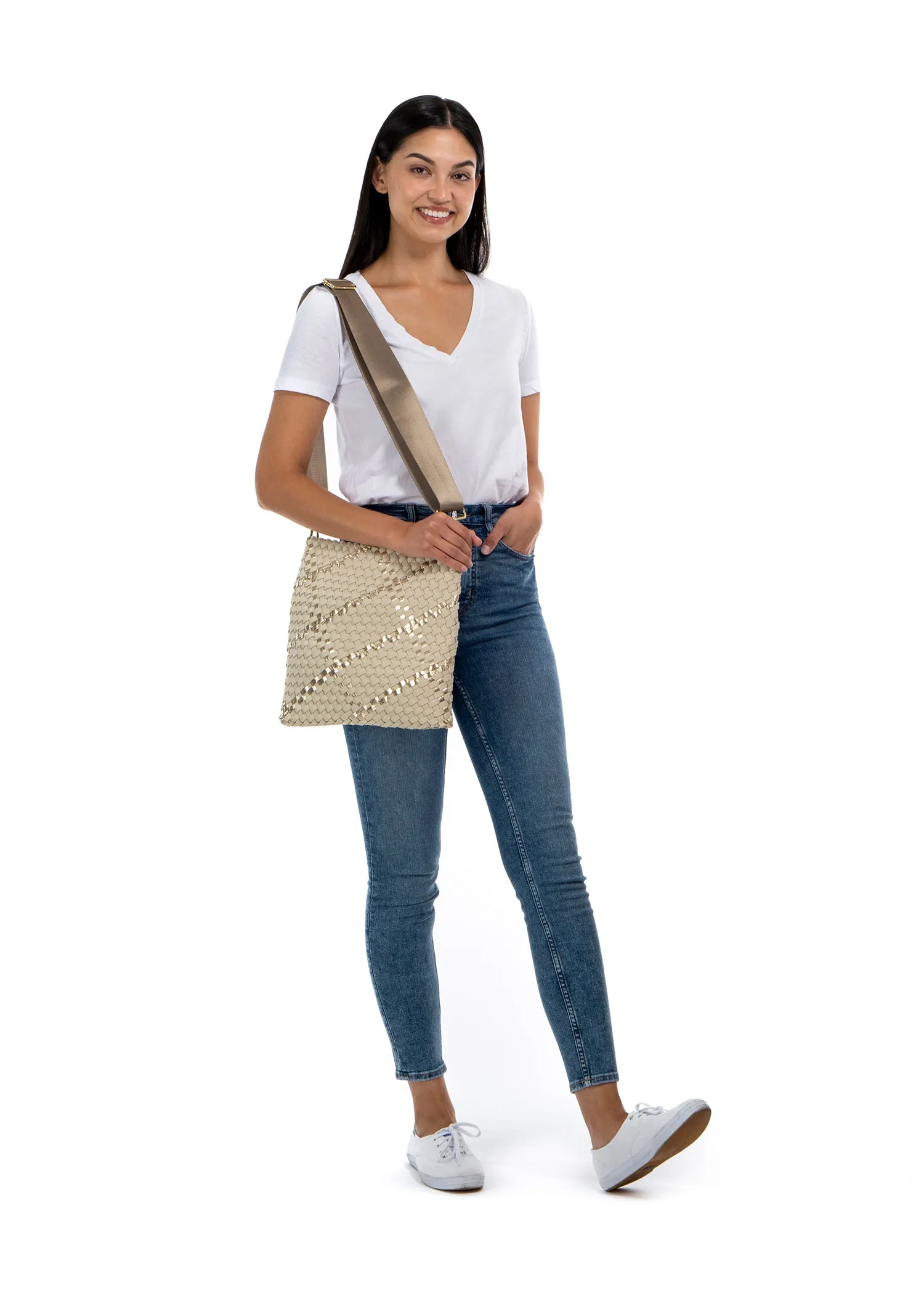 Val Buff Convertible Woven Crossbody