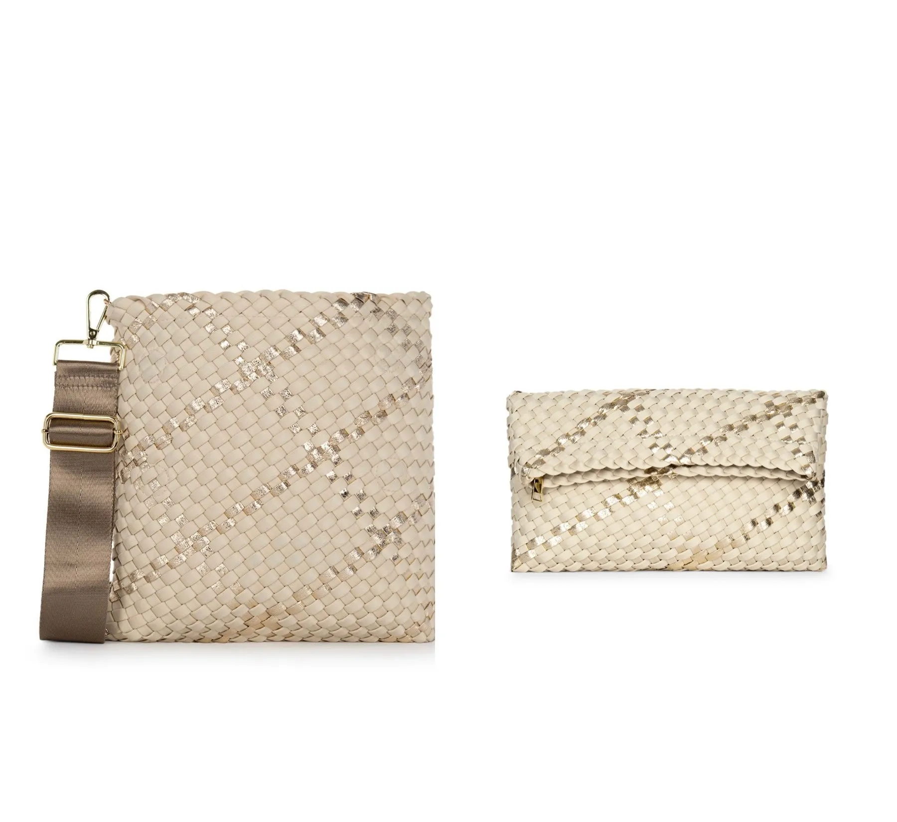 Val Buff Convertible Woven Crossbody