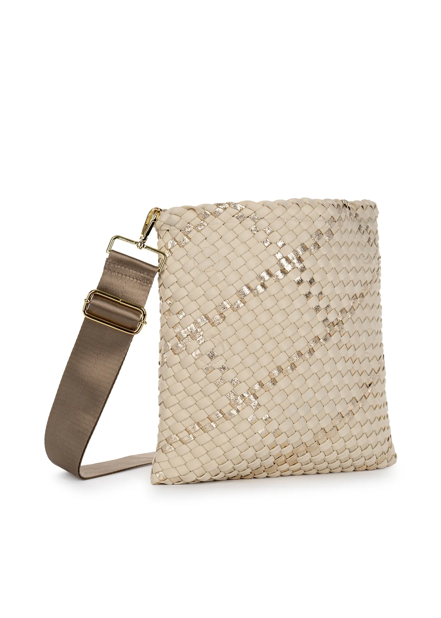 Val Buff Convertible Woven Crossbody