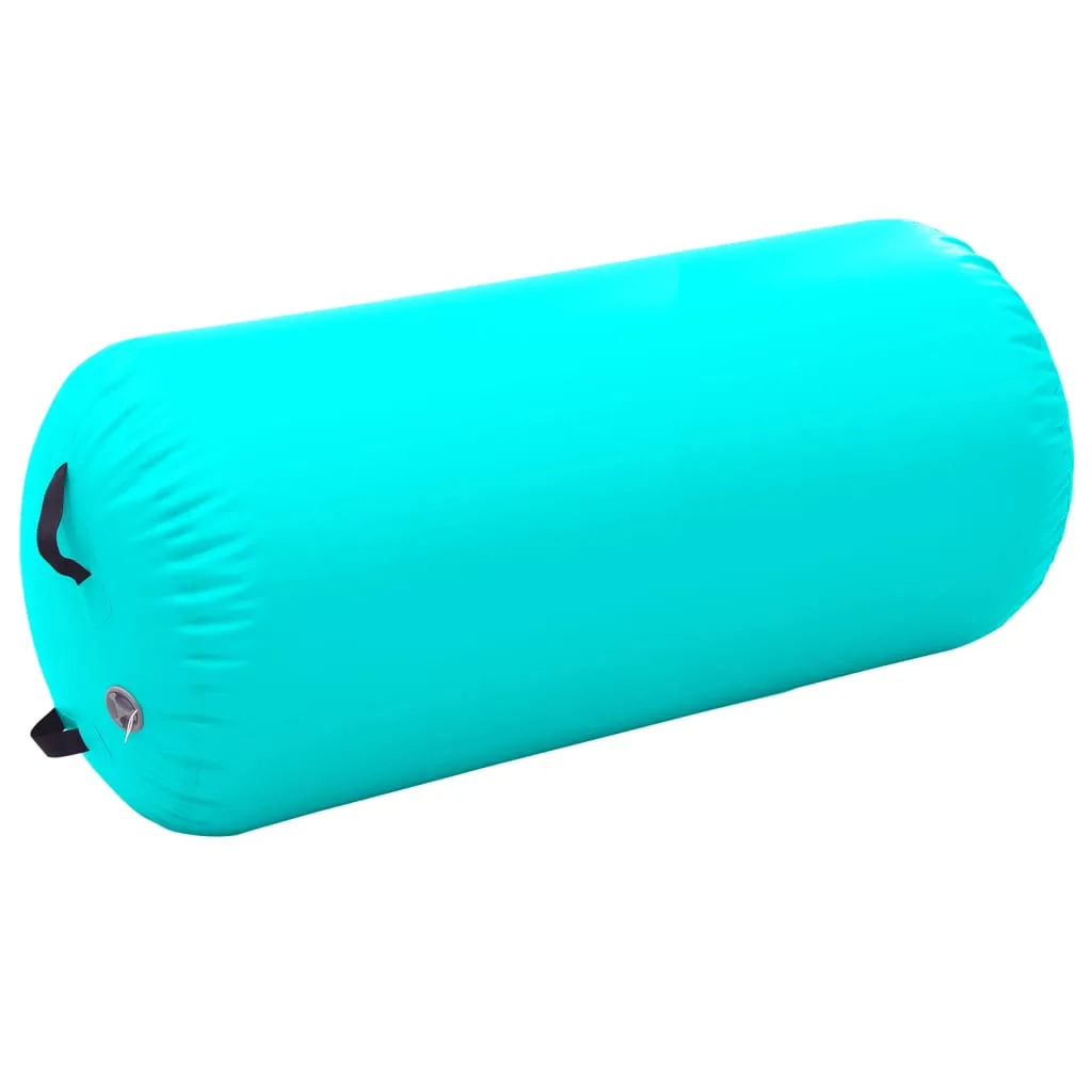 vidaXL Inflatable Gymnastic Roll with Pump 120x90 cm PVC Green