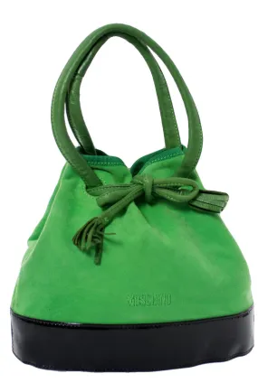 Vintage Moschino bag green suede drawstring handbag SOLD