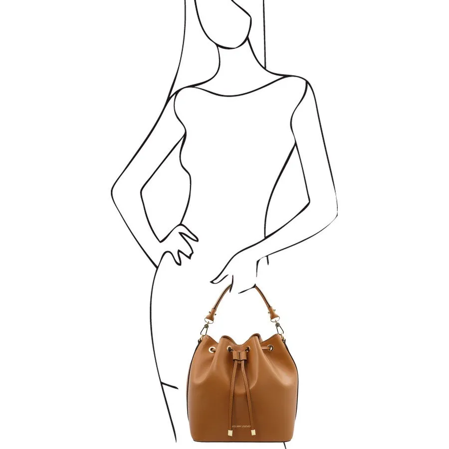 Vittoria Leather Bucket Bag