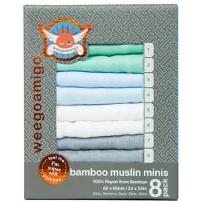 Weegoamigo Bamboo Mini Muslin - Pastel (8pk)