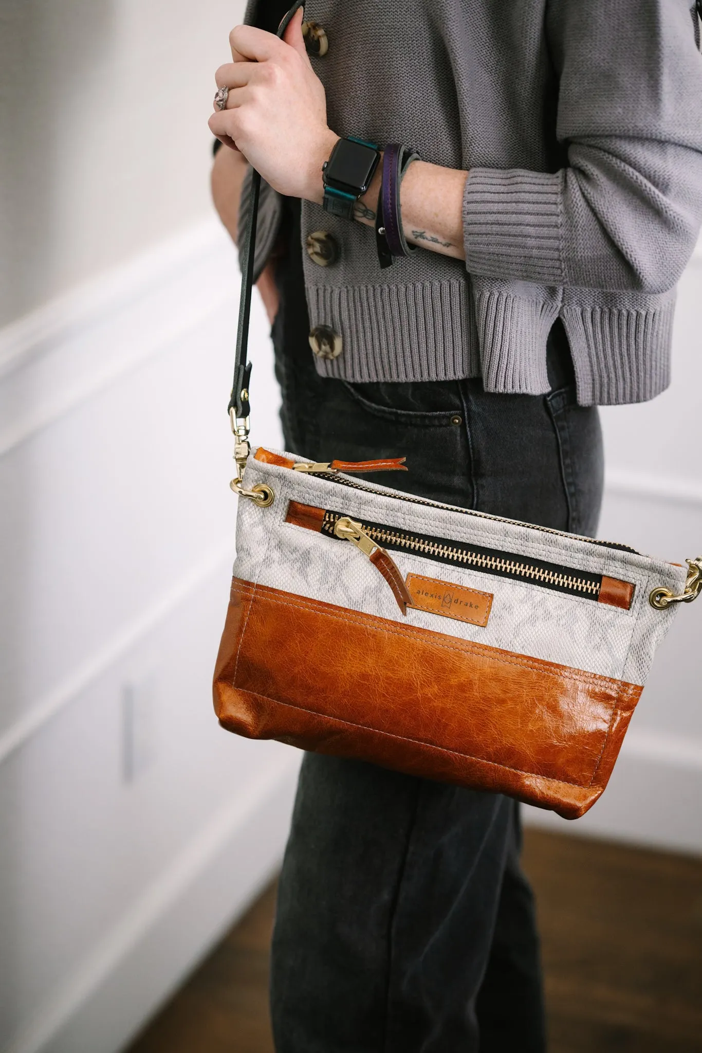 Western Woods Collection | Sophie Crossbody | Winter Python   Bourbon