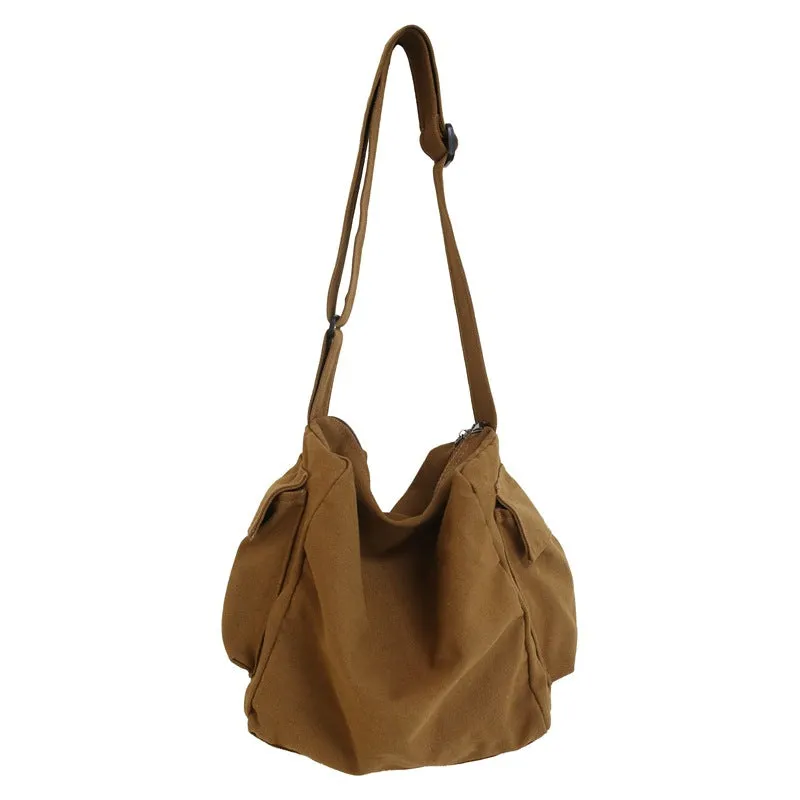 Women Men Crossbody Bag Canvas Hobo Bag  Casual Large Tote Bag