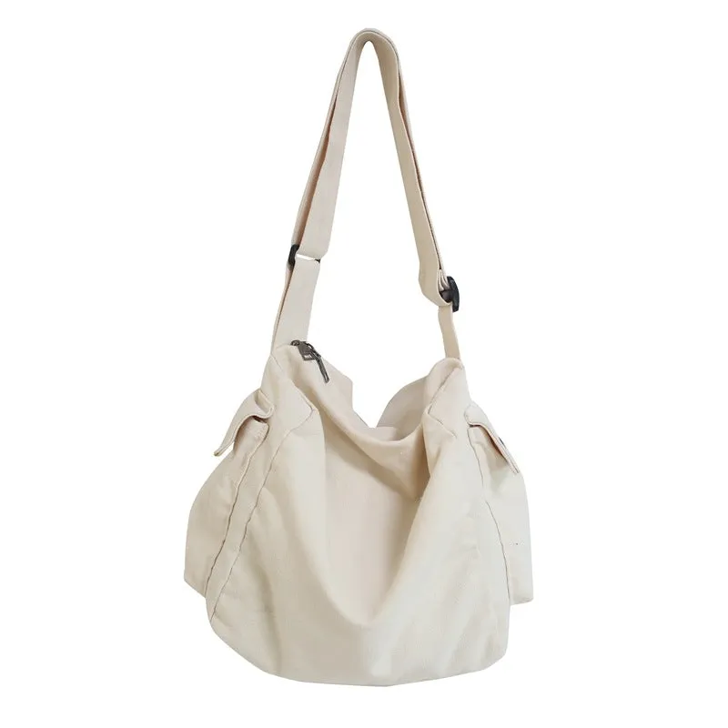 Women Men Crossbody Bag Canvas Hobo Bag  Casual Large Tote Bag