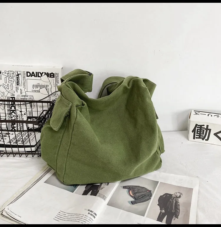 Women Men Crossbody Bag Canvas Hobo Bag  Casual Large Tote Bag