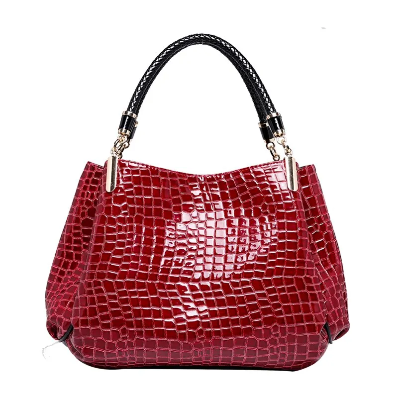 Women's Crocodile Patterned Leather Handbag