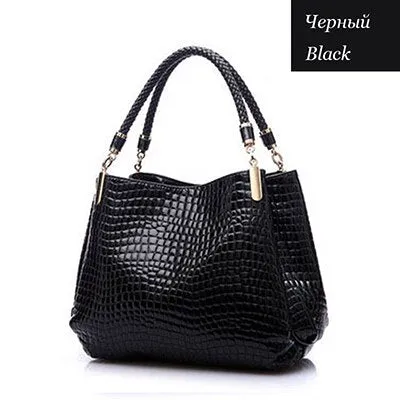 Women's Crocodile Patterned Leather Handbag