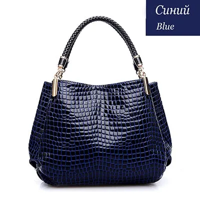 Women's Crocodile Patterned Leather Handbag