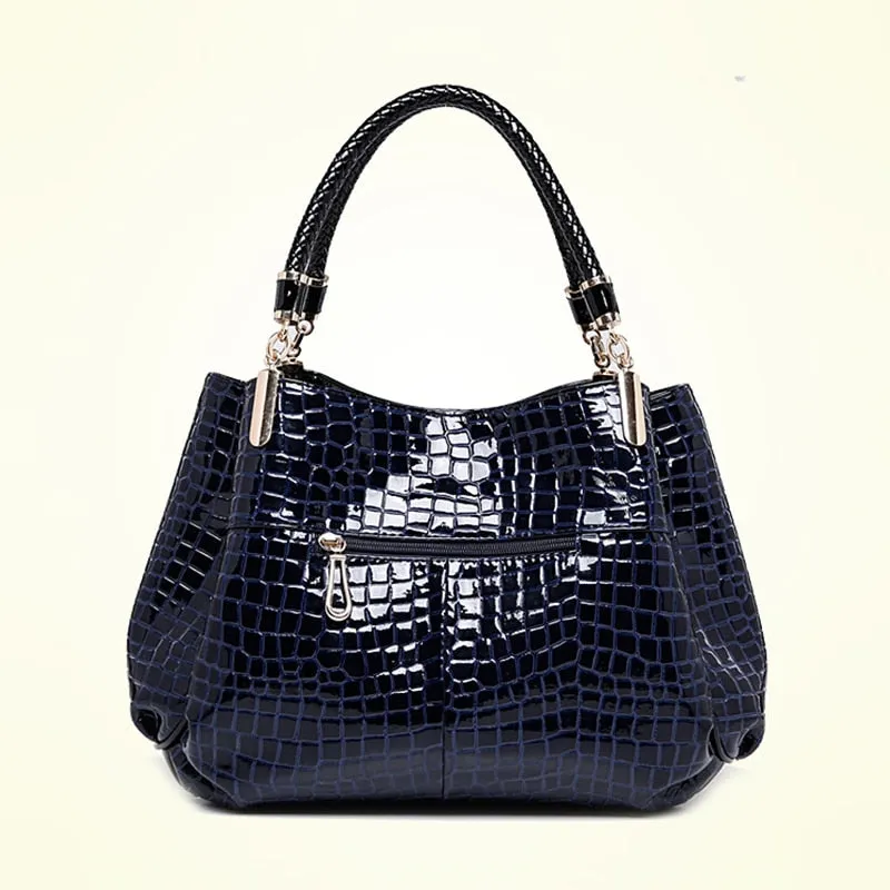 Women's Crocodile Patterned Leather Handbag