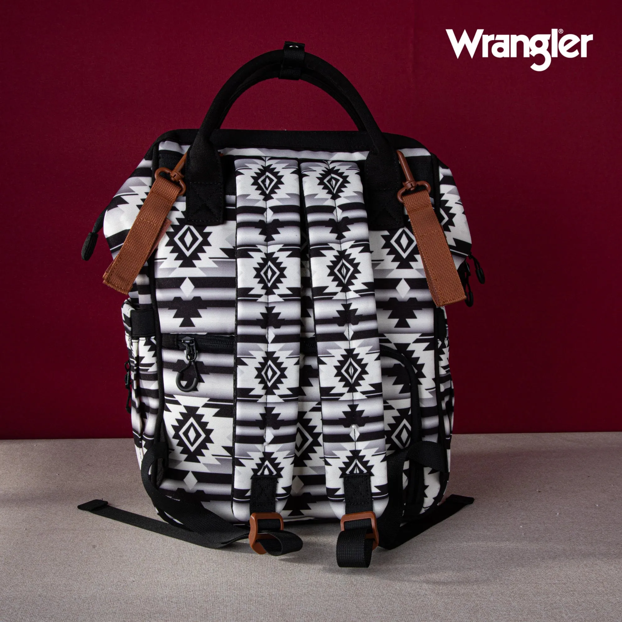 Wrangler Aztec Print Callie Backpack in Black & White