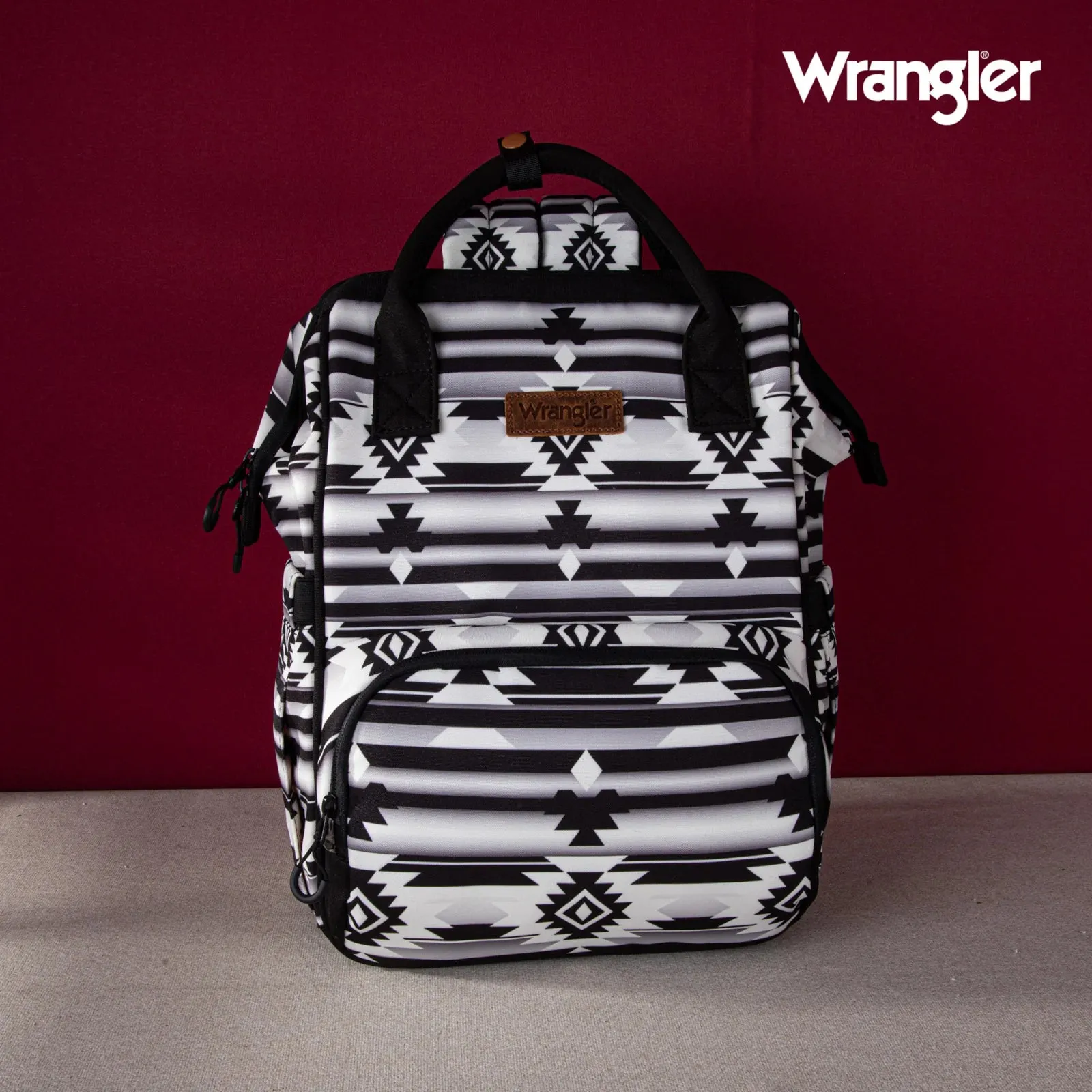 Wrangler Aztec Print Callie Backpack in Black & White