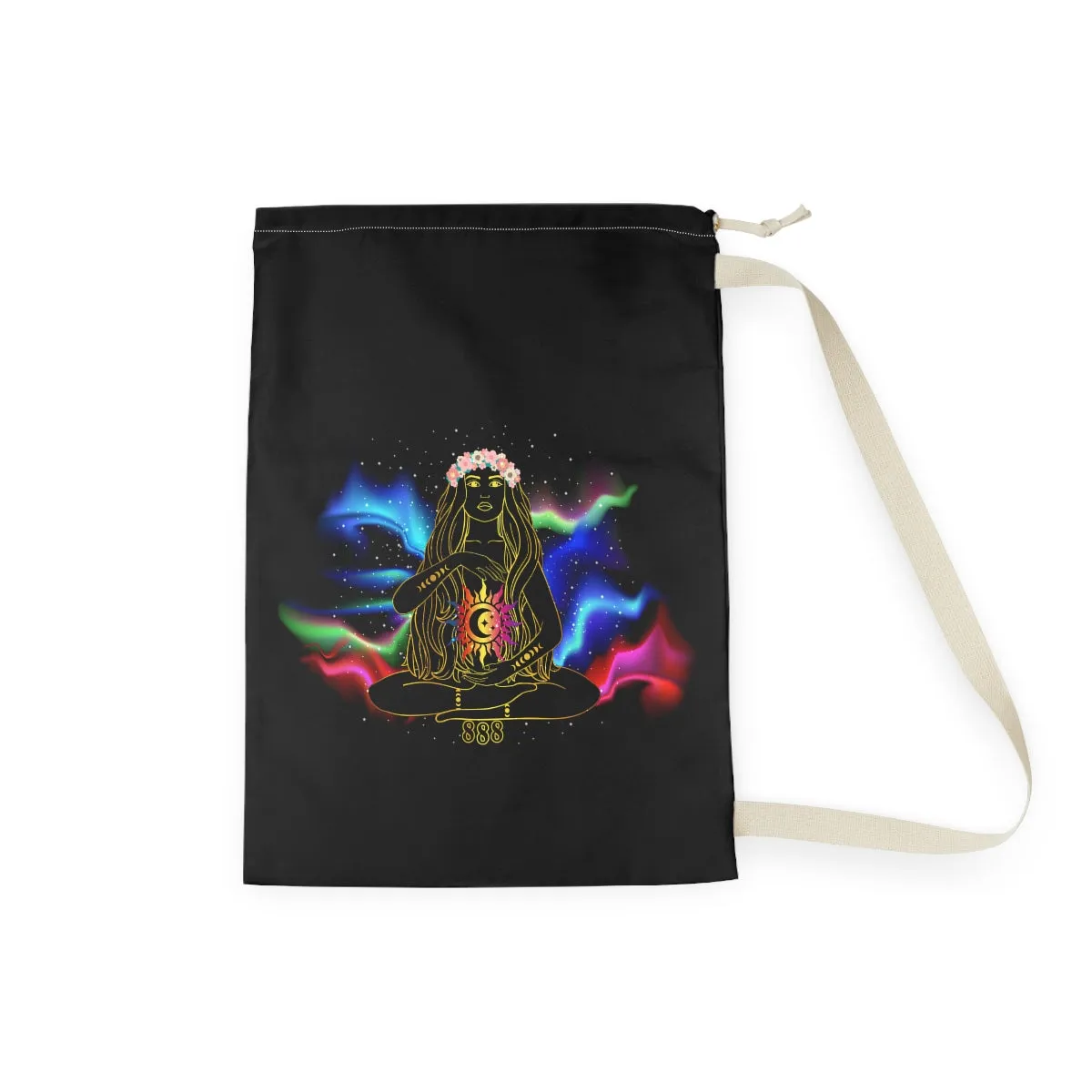 Yoga Spiritual Meditation Laundry Bag -  Balance 888 Angel Number